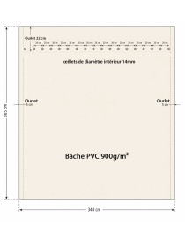 Bâche terrasse pour enrouleur - 202604PS016