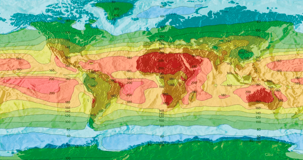 Exposition solaire du monde en KLY